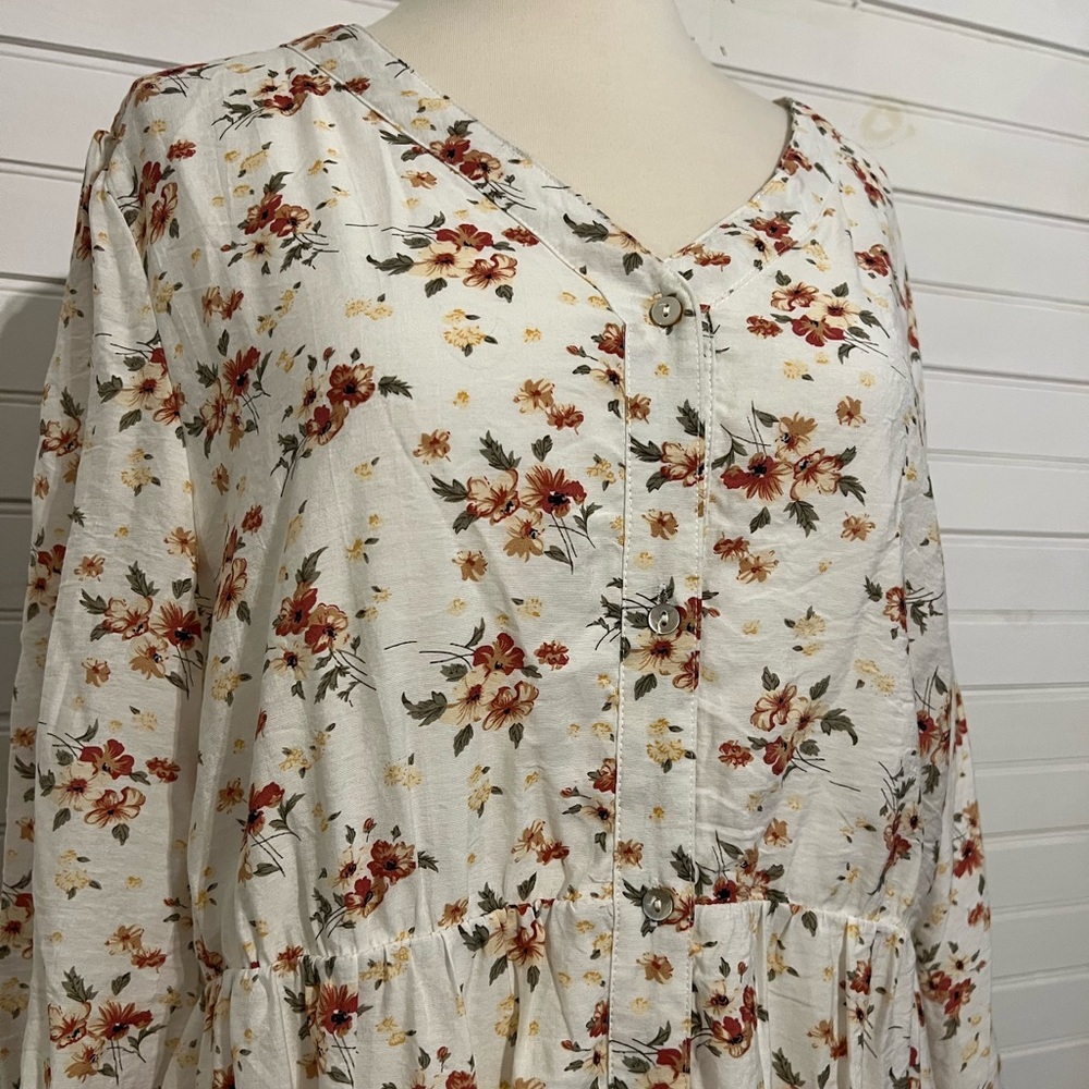 Roolee white floral long midi dress